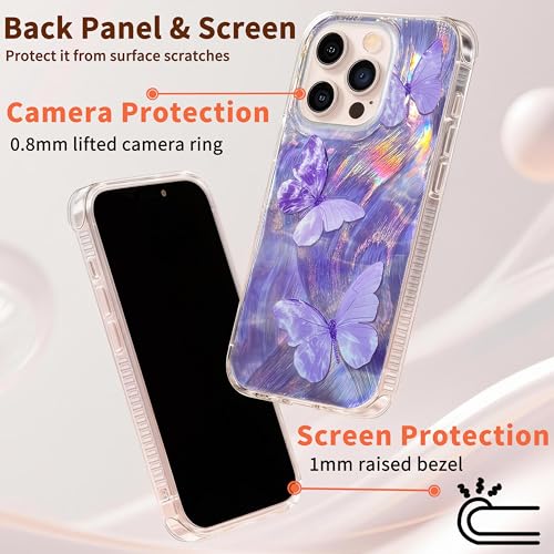 Casegis Compatible with iPhone 16 Pro Max Case,with [Shockproof Protective][Camera Protection] Cute Butterfly Aesthetic Phone Cover Anti-Yellowing Soft Slim Cover for Women Girl-Purple by Casegis - Used condition - Image 3