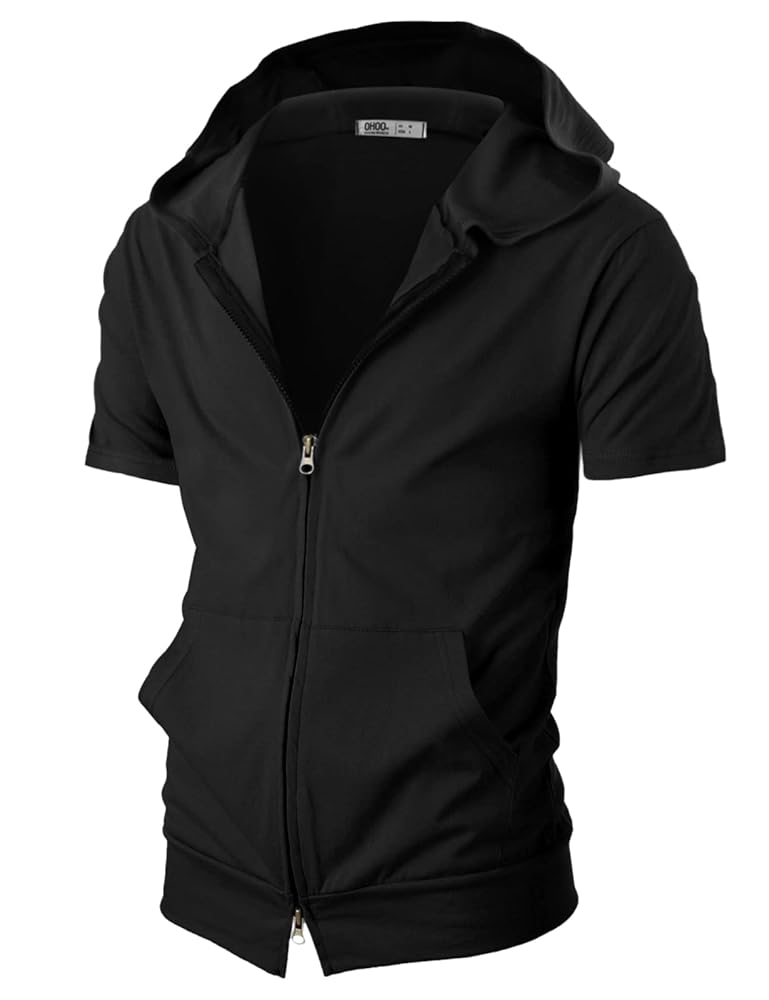 トップス ohotoro Nap Zipper Hoodie Ohoo Mens Comfortable Zip Up Hoodie Short Sleeve Lightweight