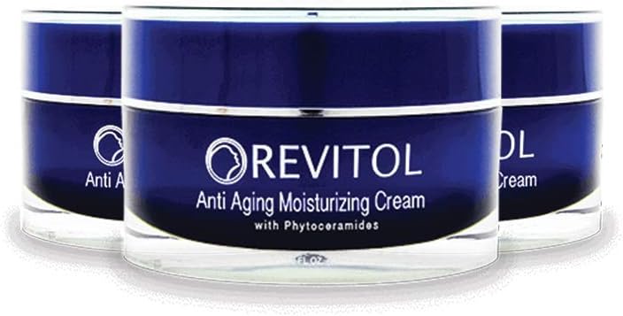 Revitol Anti-Aging Skin Cream Moisturizer - Moisturizing Lotion with Phytoceramides, Natural Ceramides, Argiline, Shea Butter, and Primrose Oil - 3 Pack