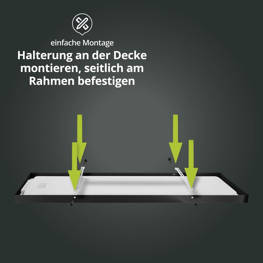 Backlit LED Panel 2in1 Aufbau-/Einbau-Deckenleuchte schwarz 120x30cm 40W neutralweiß 4000K 4000lm IP20 L1195xB295xH38mm