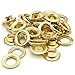 Ram-Pro 1/2" Brass Grommets Eyelets with Washers Kit, Solid Metal Antique Style Eyelet Repair Replacement Pack, Sets of 25
