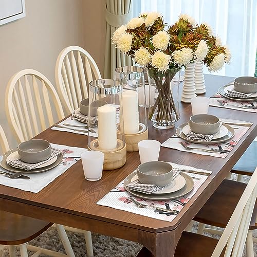 Set de table en lin rose 30x45 cm lavable et thermorésistant pour repas