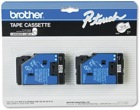 Brother TC Laminated Tape Cartridges - 0.50 Width x 25 ft Length - Direct Thermal - White - 2 / Pack