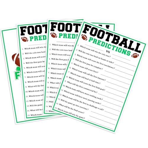 20Pcs Football Predictions Game Cards for Game Day & Playoff