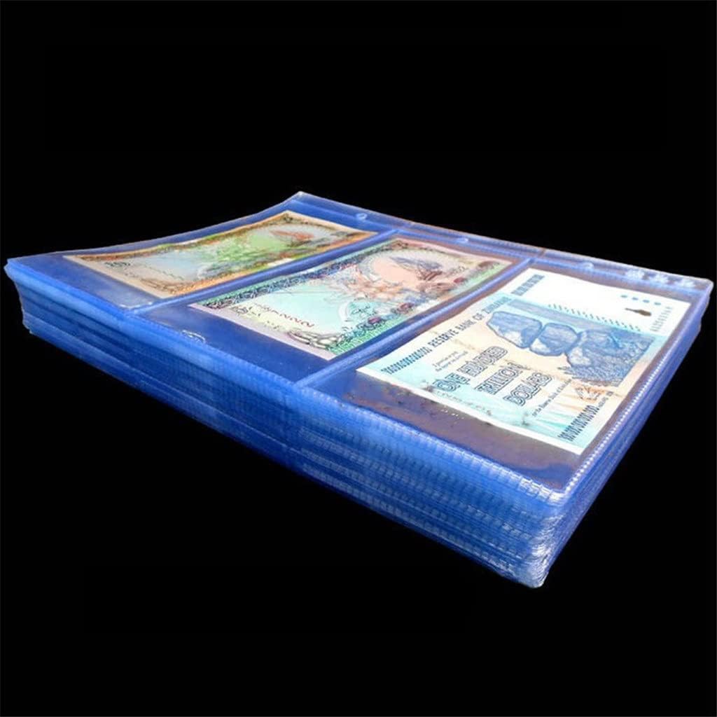 10PCS/Lot 3 Pockets Per Page Banknotes Paper Money Album Banknote Paper Money Postage Stamp Medallions Collection (Color : A Size : One Size)