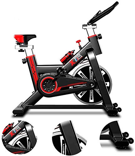 WuoooLi Bicicleta de Spinning, Asiento Ajustable,con Pantalla LCD,Equipo de Entrenamiento de Entrenamiento Cómodo Cojín Sillín Unisex,para Gimnasio de Oficina en Casa … (A)