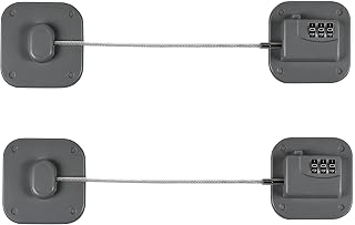 Refrigerator Lock, Combination Lock for Refrigerator Cabinets, Drawers, Heavy Duty Fridge Lock, Easy Install No Keys Needed (Gray-2Pack)