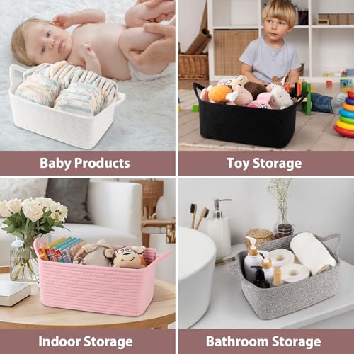 Image of OIASKET Gift Basket Empty with Handle, Small Woven Baskets for Gifts Empty | 13.6 inchx10 inchx5.9 inch, Baby Shower Toy Storage Baskets, Dog Toy Storage for Organizing, with Gift Bag Ribbon Tissue Paper