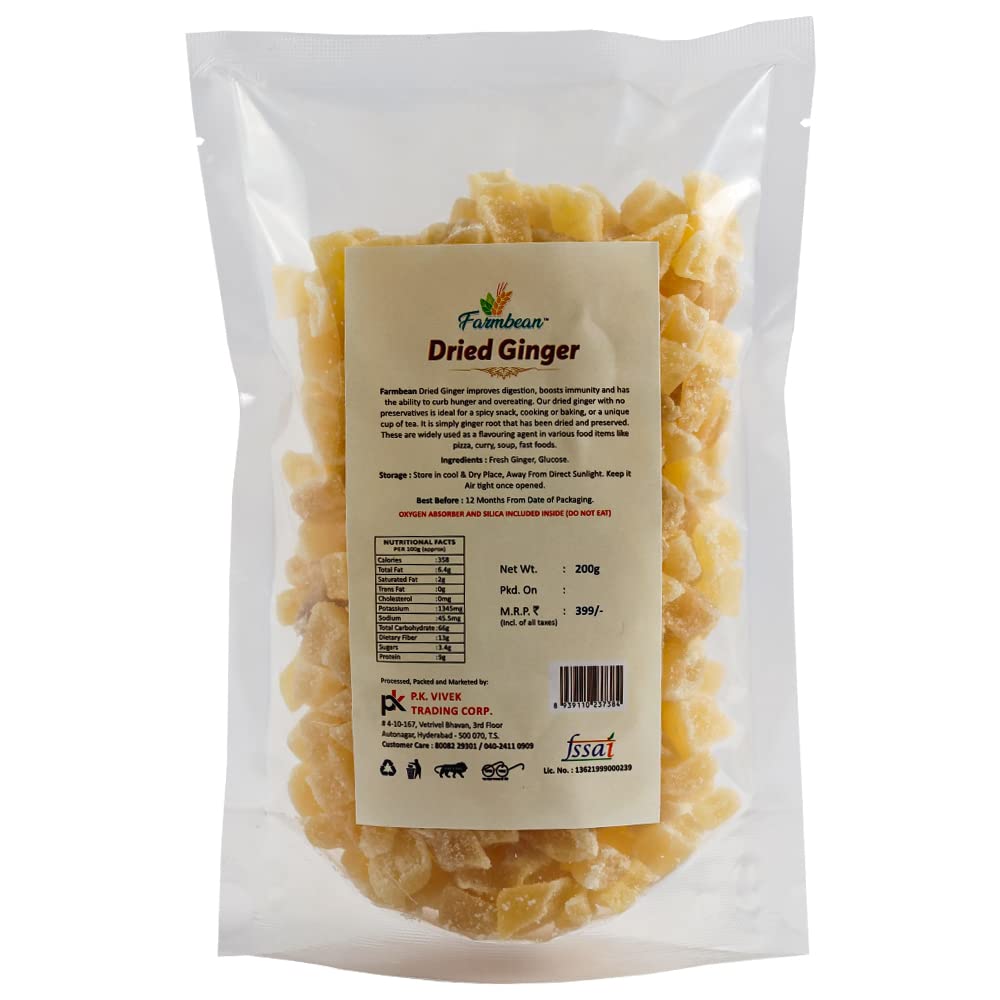 Farmbean Sweet Dry Ginger | Mithi Adrak - 200 Gms - Image 2 thumbnail