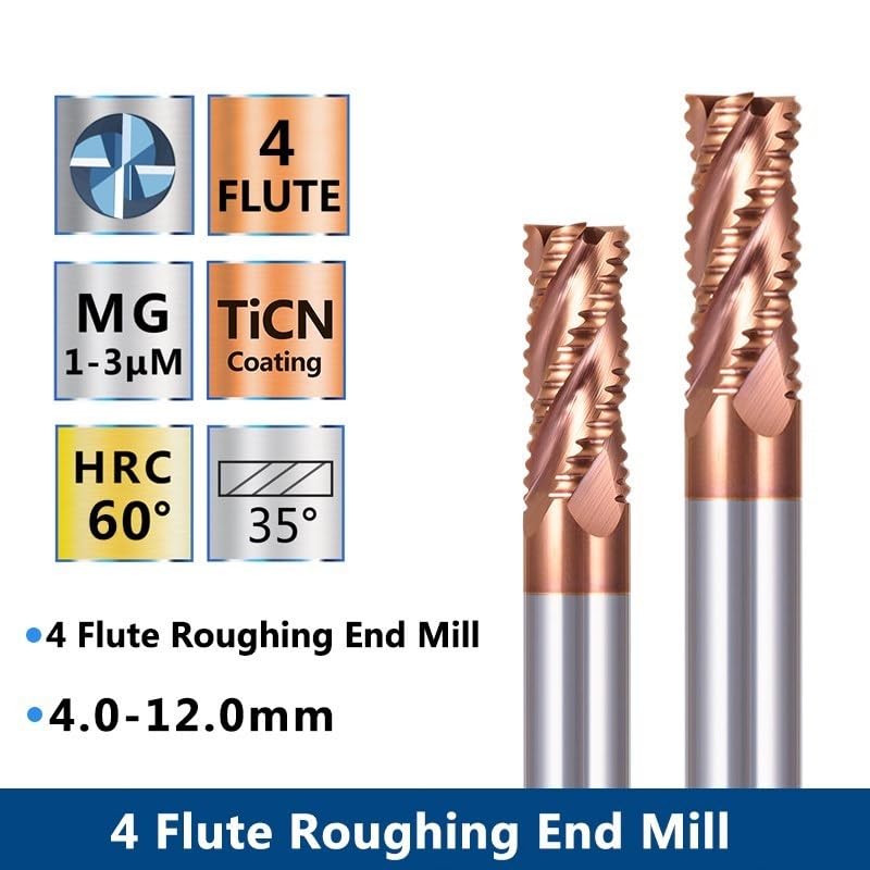 Fresa De 4 Cuchillas Para Desbaste, Fresadora CNC Con Revestimiento De TiCN, Broca HRC55,10x25x75L