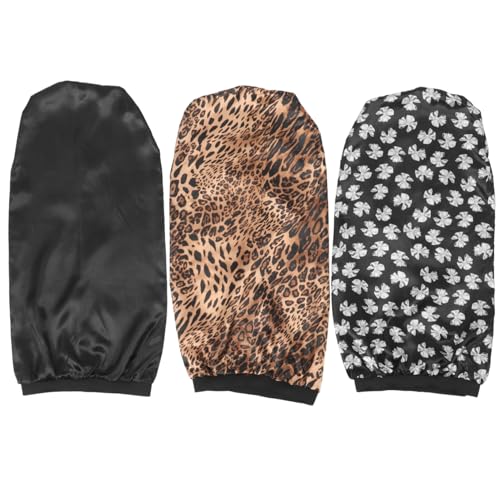 CALLARON 3 Piezas Gorro De Noche Gorro De Protección Para El Cabello Gorro Para Dormir Pelo Largo Sombreros Ondulado Capó De Sueño Satinado Jugues Del Cabello Gorro De Raso Satín