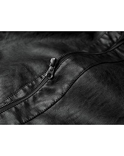 JUREX Mens Faux Leather Jacket Black Lightweight Outwear4