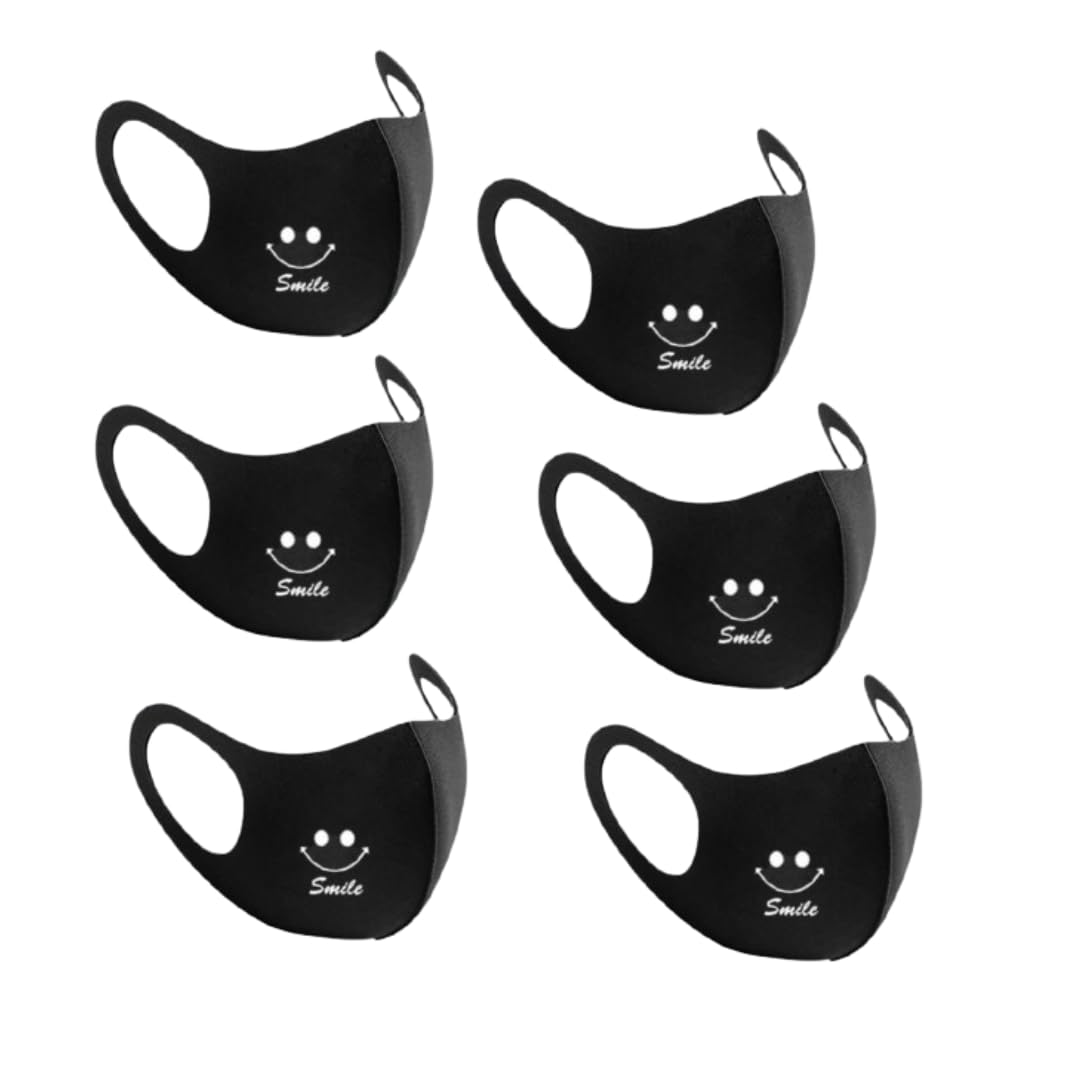 Smile Print Washable and Reusable Face Mask, UV Protection and Antibacterial, Stretchable Material, Allergy Free and Splash Resistant Protective Face Cover-picture-27