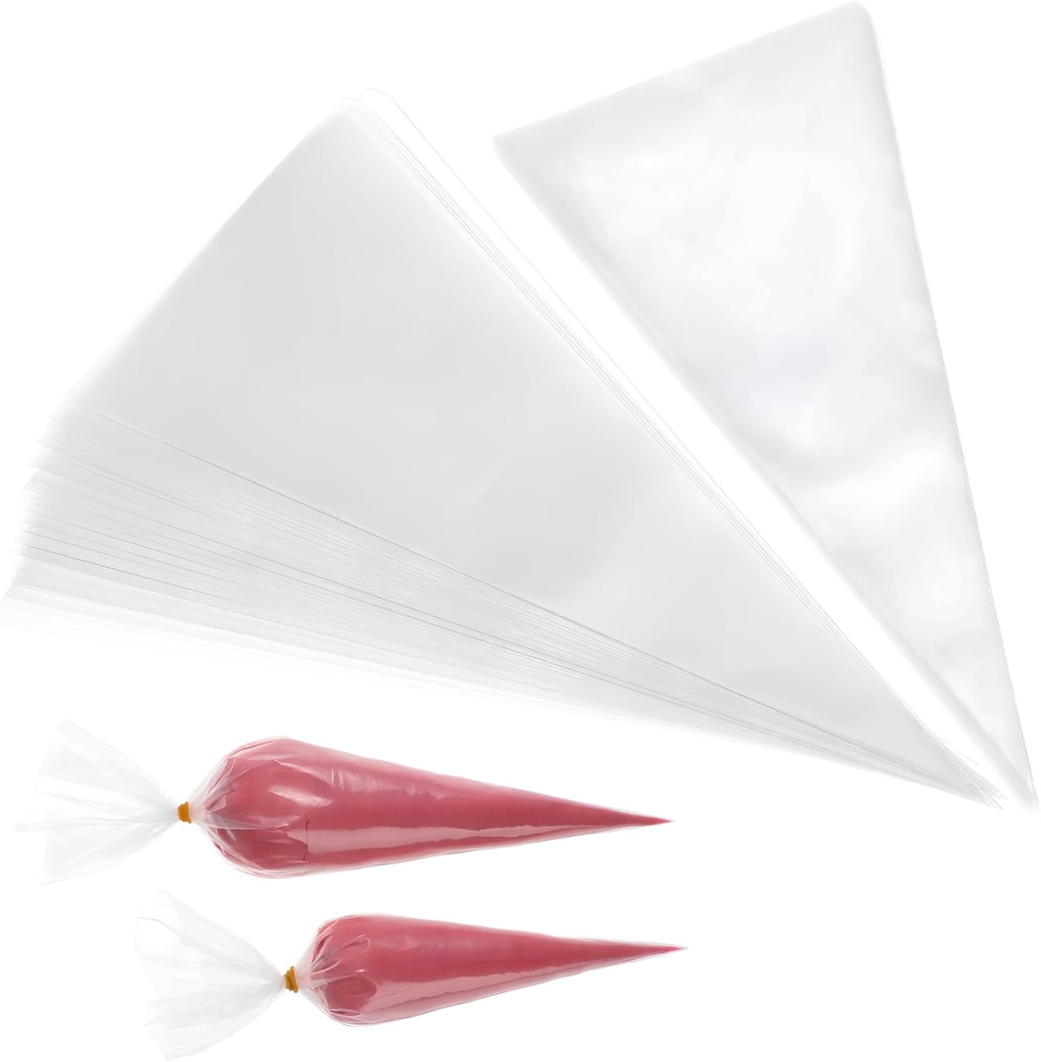 200pcs White PE Triangle Pastry Bags for Baking and Bakery Use