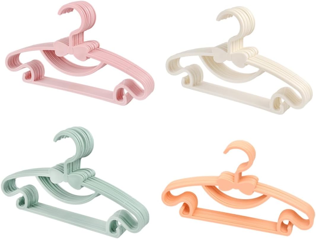 Milisten 100 Pcs Plastic Clothes Hangers for Clothes with Bowknot Design and Closet Organization Random Color