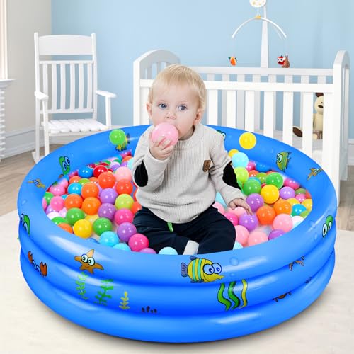 Planschbecken Ø100cm, Planschbecken, Aufblasbarer Pool Kinder,Schwimmbad Kinder, Kinderpool für Outdoor/Gärten/Strände