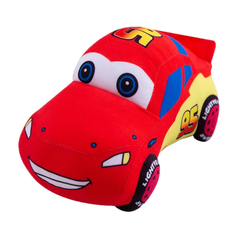 TONGMAN 25cm Car Plush Pillow - Soft Red Stuffed Racing Car Toy Cushion, Cute Plushie Doll for Toddlers, for Kids Who Love Cars