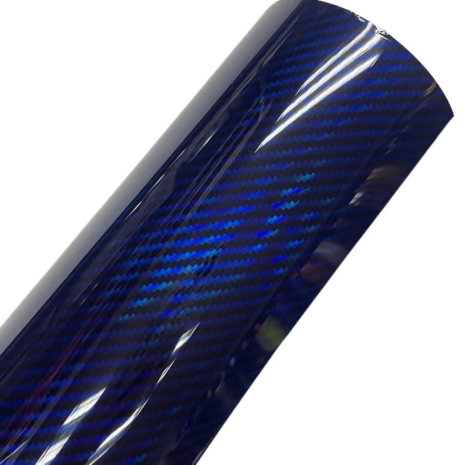 Wrapping Pellicola Adesivi in ​​fibra di carbonio blu arcobaleno lucido for pellicola for auto, vinile adesivo for auto, for avvolgere l'esterno della motocicletta Pellicola Wrapping(Blue,30CM X 300CM