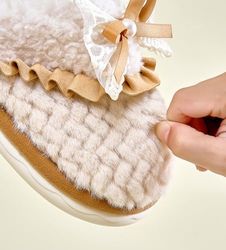 Slippers for Women Comfortable Warm House Slippers with Anti-Skid Rubber Sole Bow Stylish Slip on Indoor and Outdoor Shoes4