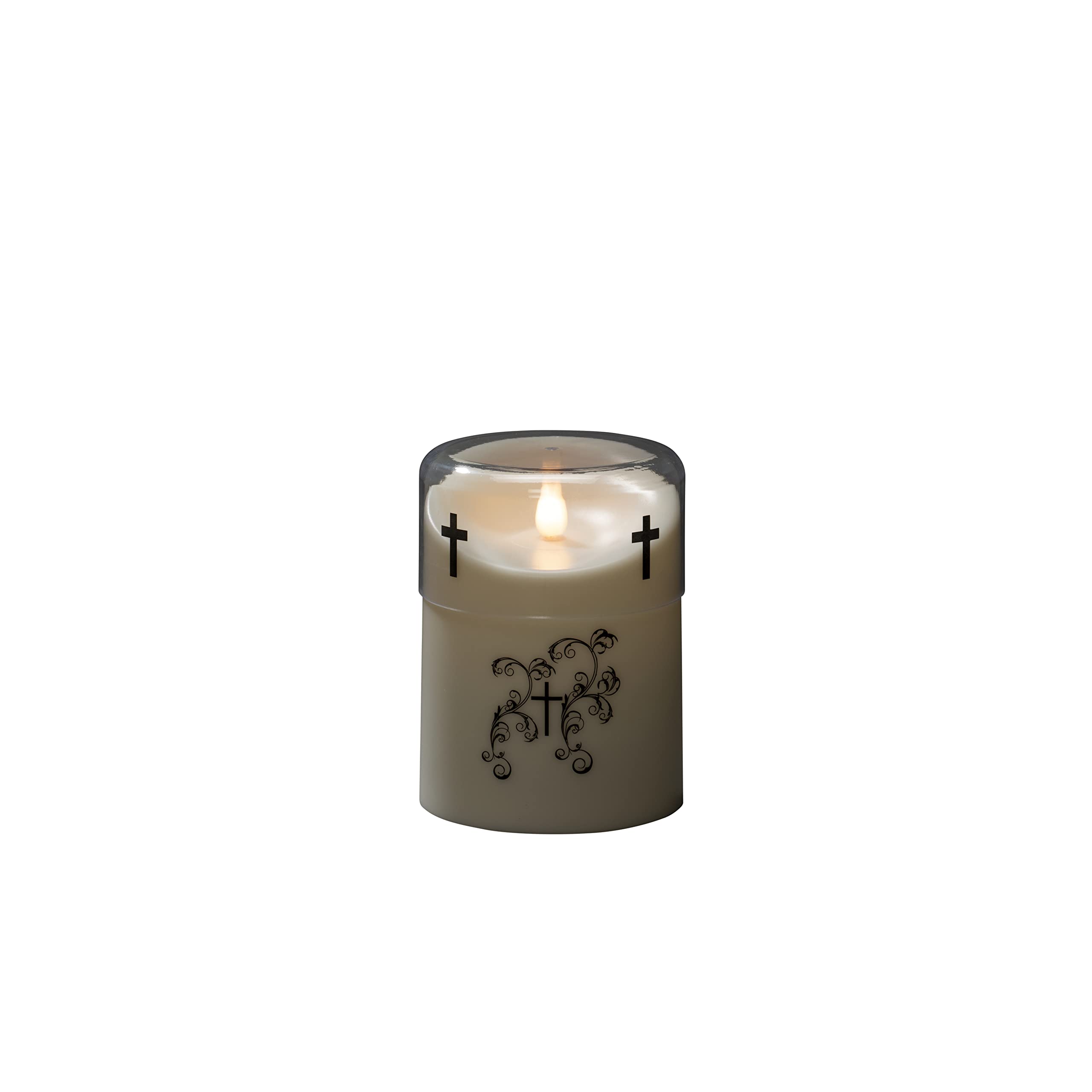 Konstsmide LED Memorial Light, with 8 Hour Timer, 1 Flickering Warm White diode, Battery Operated, Outdoor (IP44), 2 x D 1.5 V (Exclusive)