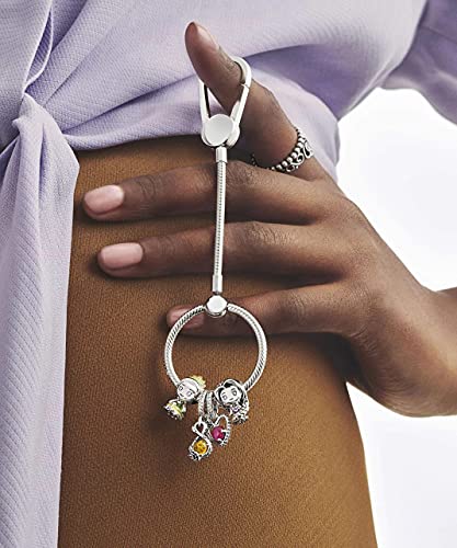 Image of The Golden Apple Dangle Charms 925 Sterling Silver Infinity Rose Flower Pendant with Yellow Cubic Zirconia for Bracelets