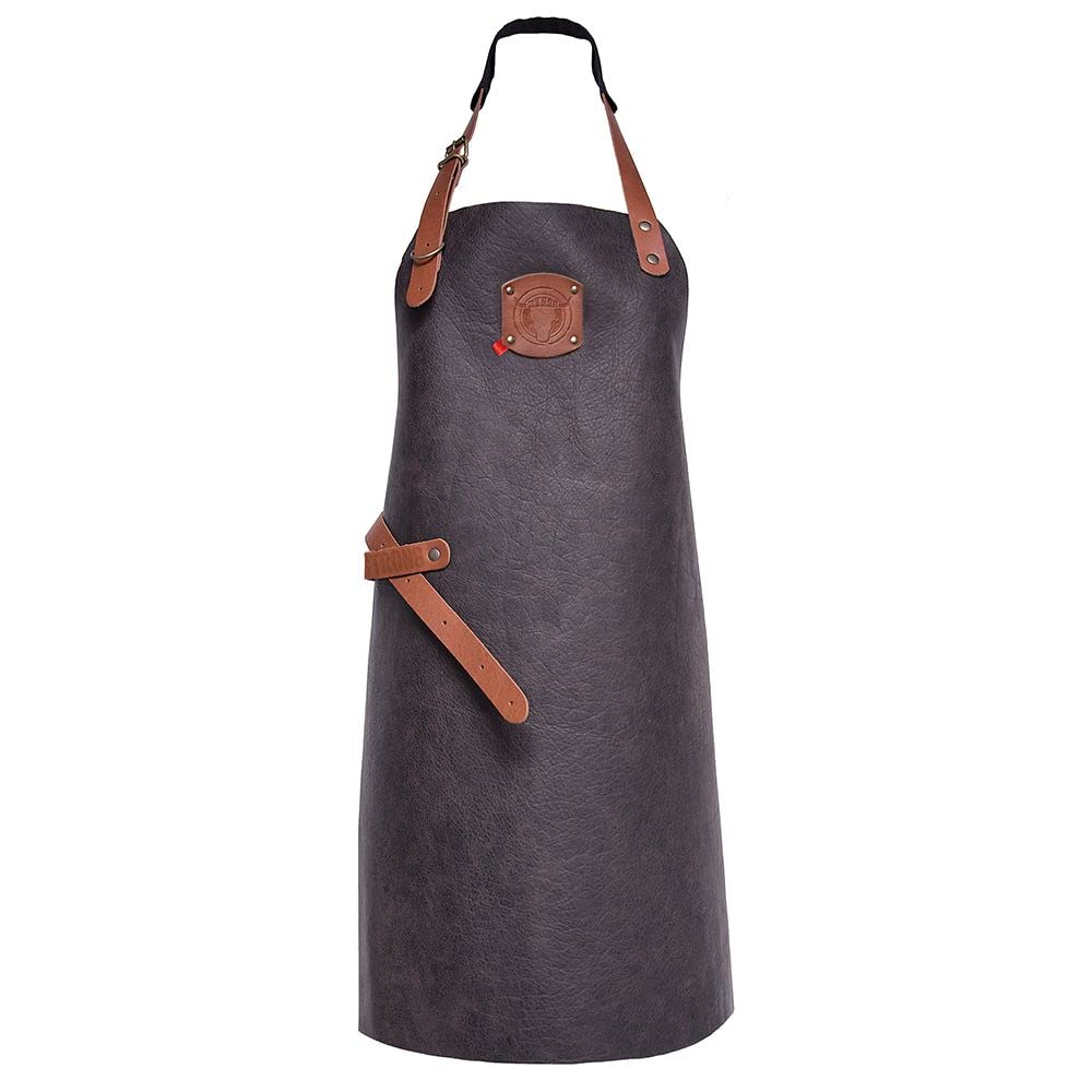 EXNER Rusticstyle - Delantal de piel para barbacoa (60 x 82 cm, disponible en 6 colores)