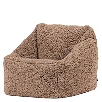 icon Natalia Teddy Fleece Kids Bean Bag Chair, Brown, Fluffy Kids Bean Bag Armchair with Filling Included for Girls and Boys, Childrens Chair, Nursery Décor, Playroom Décor, Bedroom Accessories