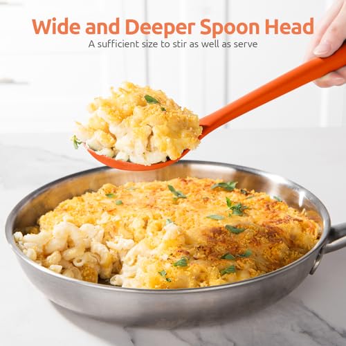 Image of U-Taste Silicone Cooking Spoon, 13.3 inch Long Large Mixing Spoon, Orange