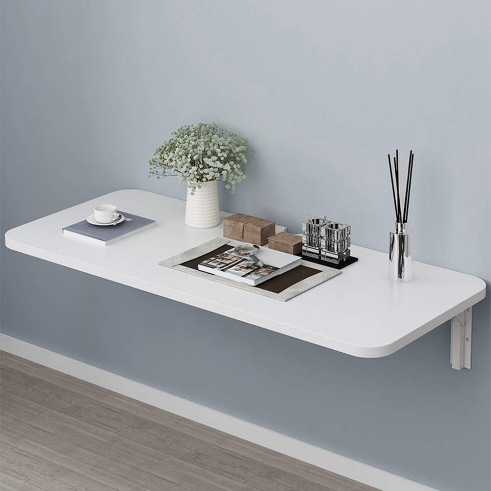 Amazon｜電源コード穴付きの白い折りたたみ式コンピューターデスク、壁