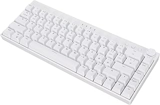 CRIOH SRTATIVIS 68 Keys Computer Mechanical Keyboard Three Modes RGB Backlight 1800mAh Battery N Key Rollover White Mechanical Gaming Keyboard for ComputerPCLaptopMAC (Red Switch)
