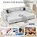 Dowiean Sectional Sleeper Sofa, 8 Seaters Modular Sleeper Sofa Couch, Comfy Sectionals Couches Bed, Convertible Sofas with Ottomans, Modular Sectional Couches for Living Room, Light Grey