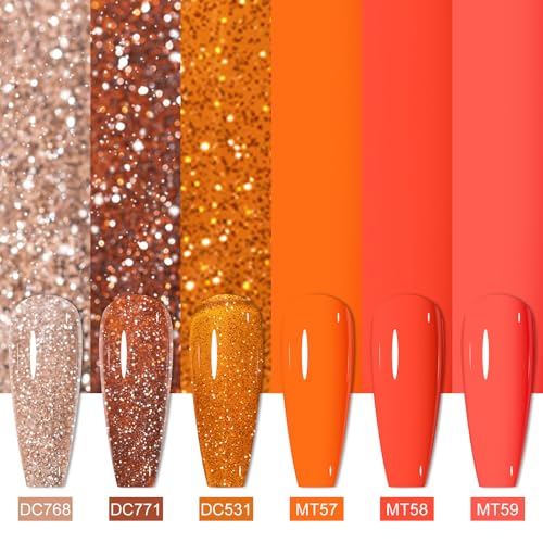 Set de 8 esmaltes en gel MTSSII naranja y coral miniatura 4