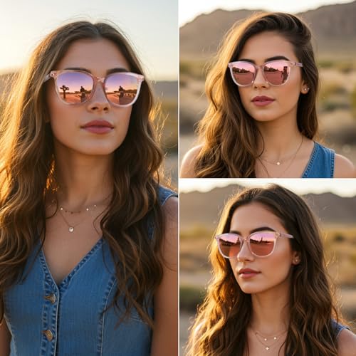 Myiaur Women's Polarized Sunglasses with Mirrored Lens & UV400 Protection - Trendy & Stylish Large Glasses2