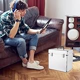 CROWNSHOP LP Storage Case 12" Record Storage Box 12" Vinyl LP Storage Box Case Aluminum Portable Lockable DJ Flight Carry Case Holds 100pcs Albums Vinyl Record Storage (Silver) - Image 6