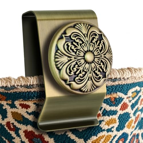 Tapestry Wall Hanging Clamps 4 Pack 1.2x2.0 Textile Art Decoration Hangers Metal Clips for Hanging Rugs Carpet Display (Bronze)