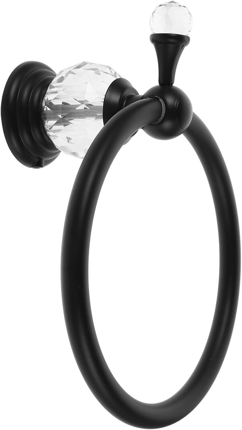 Black Decorative Towel Ring Bathroom Wall-Mounted Hand Towel Holder for Bath and Kitchen Accessories