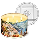4EVER CANDLE Vela perfumada de 4 mechas con soja de 18oz Vela de mezcla de cera con fragancia de larga duración de más de 50 horas, Limón de Amalfi