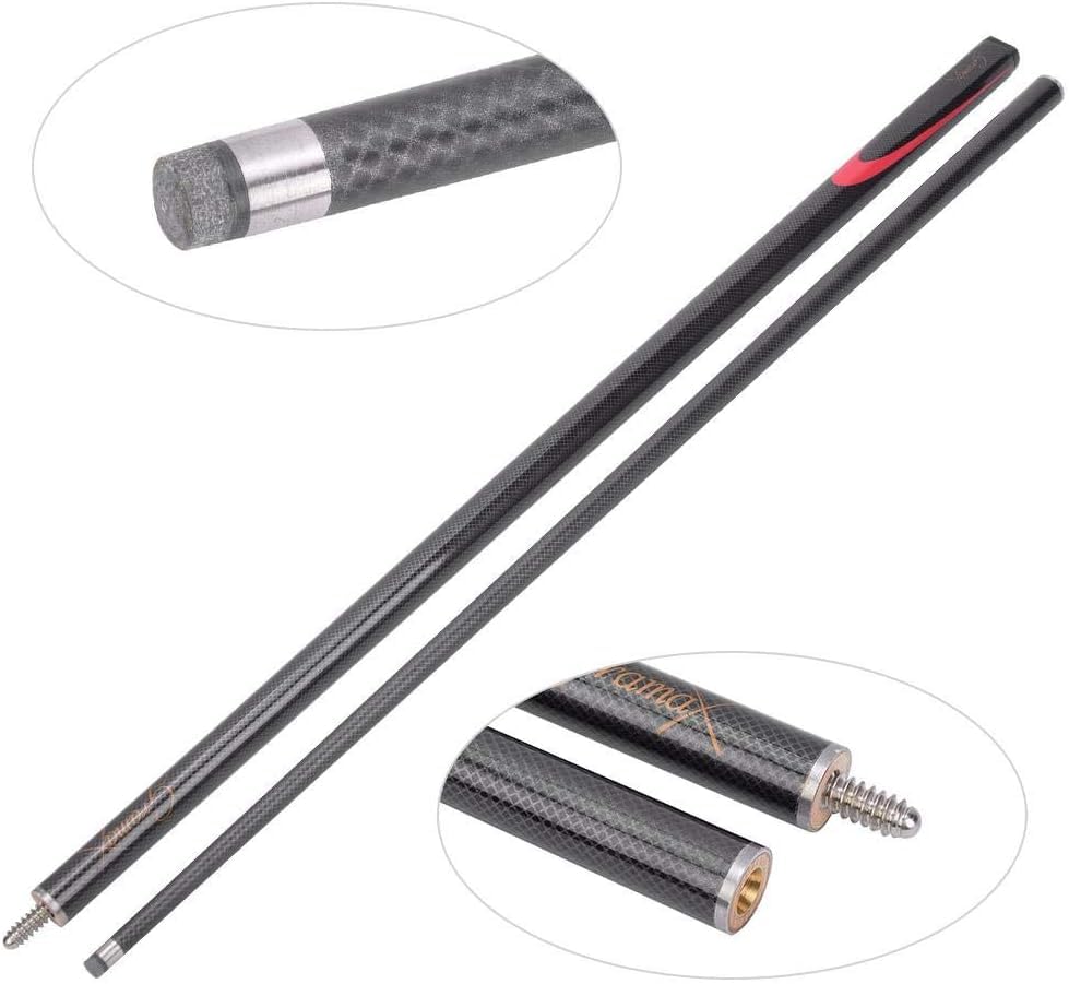 Image of JBB Snooker and Pool Cue Stick, Carbon Fiber, Half Joint, 9mm (Black)