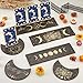 Queekay 6 Pieces Wooden Tarot Card Holder Stand Include Tarot Card Deck Holders Moon Shaped Tarot Card Display Black Altar Card Stands for Oracle Witch Divination Tools Tarot Decor Wiccan Supplies