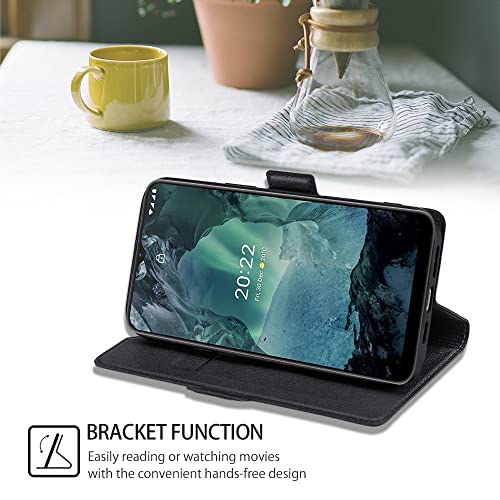 Boleyi Nokia G21/G11 Case, PU lederen flip case materiaal portemonnee case, magnetische sluiting, TPU-bumper, cover met kaartsleuven en standaard flip cover voor Nokia G21/G11 -Black2 - Afbeelding 4