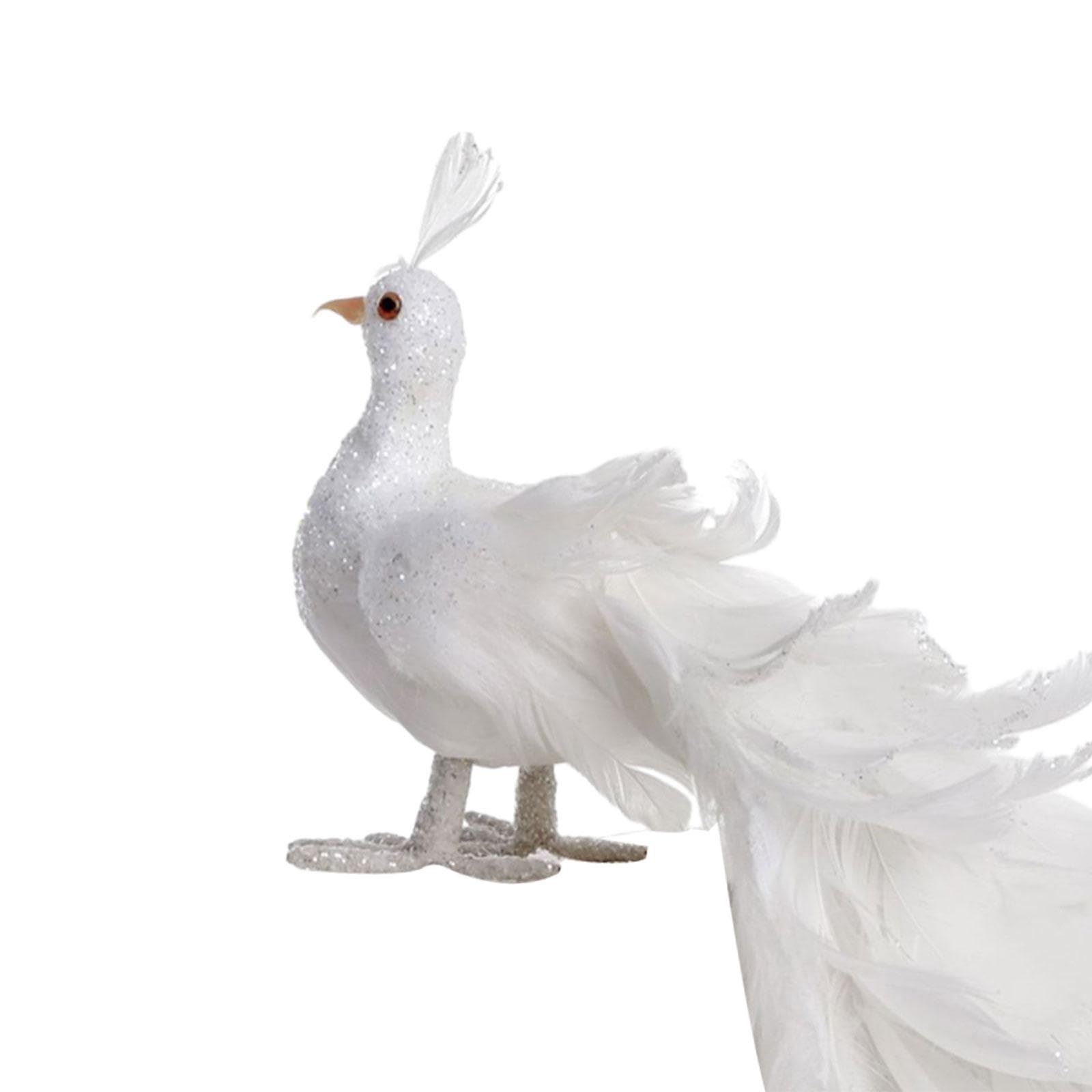 MERISHOPP White Peacock Simulation Bird Artificial Bird for Yard Art Courtyard Outdoor| Garden Statue for Outdoor | Decorative Lawn Ornament | Showpiece-image-28