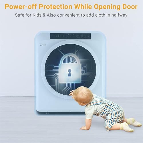 Miniatura 5 de ROVSUN Secadora de ropa portátil de 13.2 libras, 3.5 pies cúbicos de alta gama con pantalla táctil LED, bañera de acero inoxidable para apartamento,