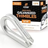 12 Pk Galvanized Steel Thimbles for Wire Rope - 3/16 Inch - Marine Rigging, Sailing, Boat Anchor, Fishing, Railing, DIY, Hobby, Commercial, Industrial Applications - by Xpose Safety
