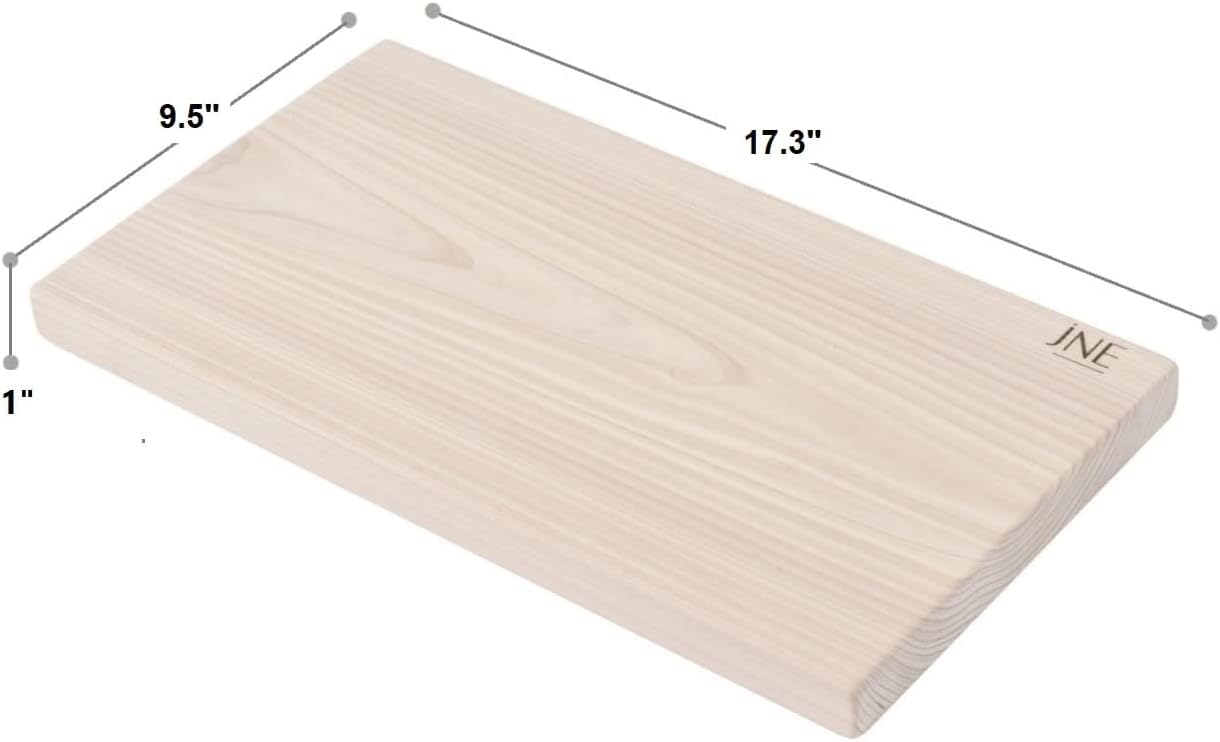 Hinoki Cypress Reversible Wood Cutting Board, 17.3" x 9.5" x1", Chopping Board, Butcher Board, Serving Board, Solid Single Piece, No Joint, No Glue | Holiday Gift