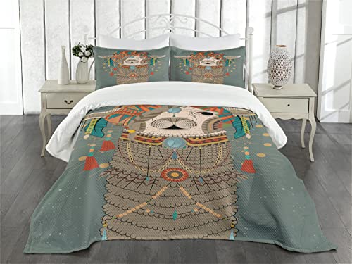 Colcha de llama acolchada Ambesonne para dormitorios coloridos y alegres 3
