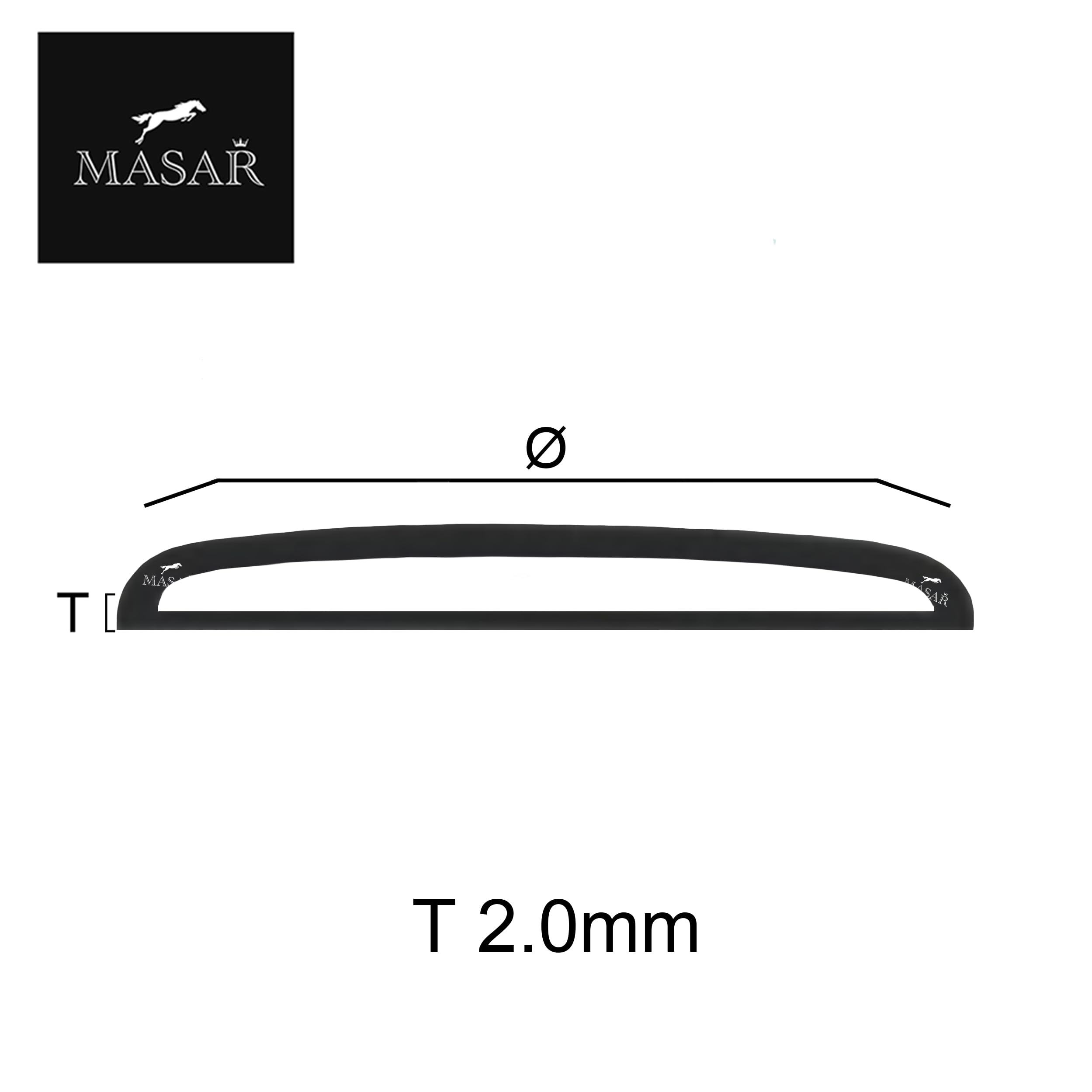 masar – acrilico, alto bombato, vetro per orologio – Plexi, altezza inserimento/bordo: 2 mm/2,0 mm – diametro 19,00 mm a 40,0 mm – 1 pz