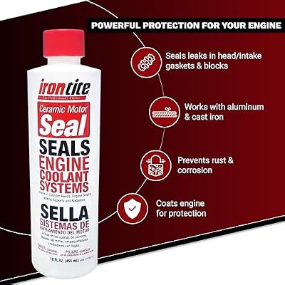Irontite Ceramic Motor Seal - Engine Cooling System Sealer for Head Gaskets, Radiators, Leaks, Cracks - Prevents Corrosion & Rust, Improves Cooling Performance, Stops Overheating & Coolant Loss