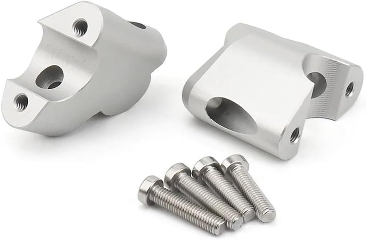 ハンドルバーライザ オートバイ CNC アルミ シルバー ハンドルバー ライザーバー マウント ハンドル クランプ マウントドゥカテ