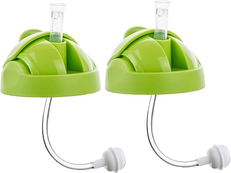 Green Silicone Straw Sippy Cup Lid Compatible with Boon Nursh Bottles, Conversion Straw Top for Boon Nursh Bottles, 2 Count