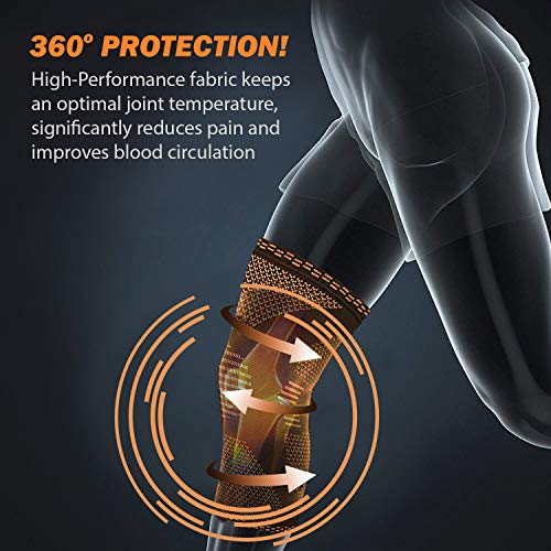 Image of POWERLIX Knee Compression Support Sleeve - Best Knee Brace for Men & Women | Best Knee Brace for Men & Women, support for Running, Basketball, Weightlifting, Gym, Workout, Sports